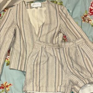 Amour Vert Striped Blazer and Shorts - XS